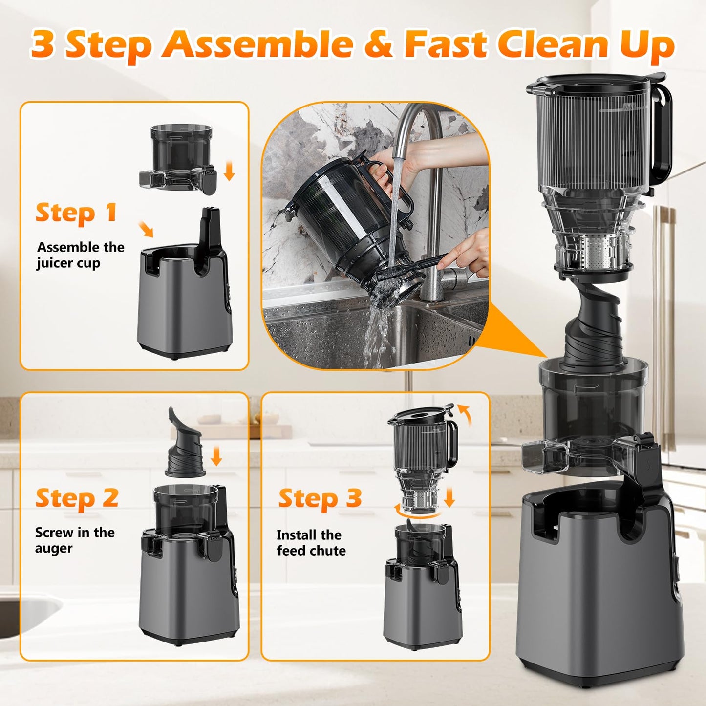 YPONE Slow Juicer for Fresh Juice & Nut Milk