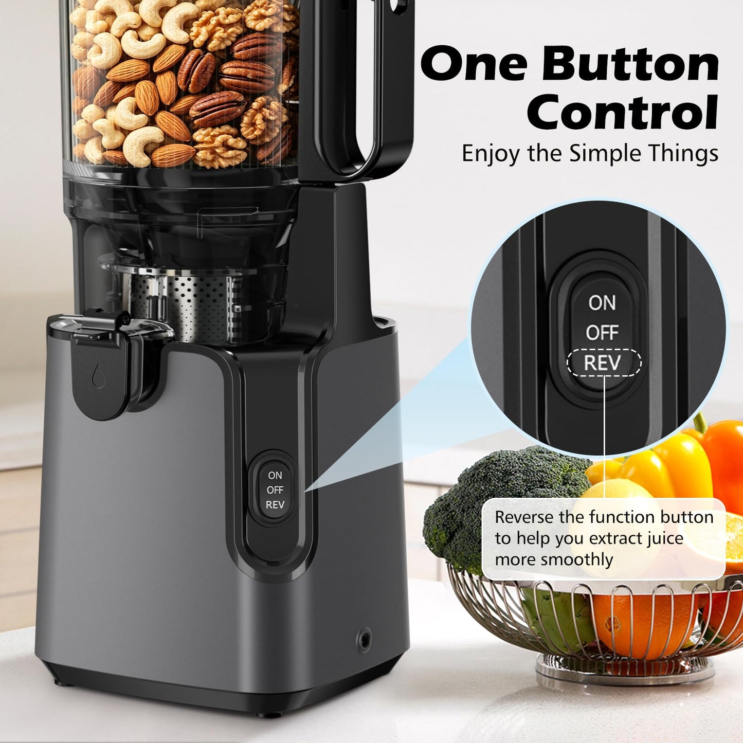 YPONE Slow Juicer for Fresh Juice & Nut Milk